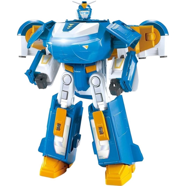 Игровой набор Super Wings Transforming Aircraft Воздушная База Робот со световыми и звуковыми эффектами EU760888) - Pampik