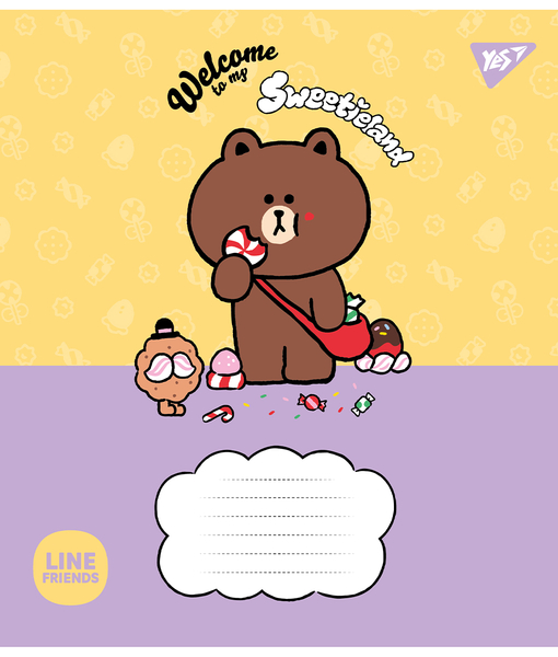 Набір зошитів Yes Line Friends. Sweetieland А5, в лінійку, 12 аркушів, 25 шт. (766949) - Pampik - 4