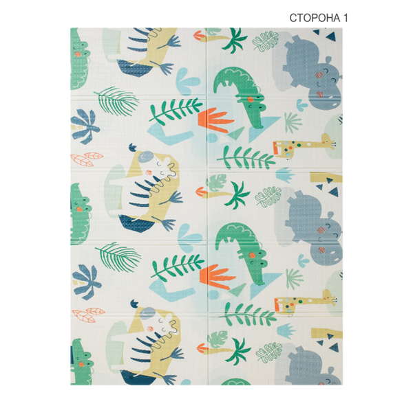 Дитячий двосторонній складний килимок Poppet Велике сафарі та Маленькі кити, 200х150x1 см (PP027-150H) - Pampik - 2