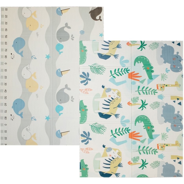 Дитячий двосторонній складний килимок Poppet Велике сафарі та Маленькі кити, 200х150x1 см (PP027-150H) - Pampik