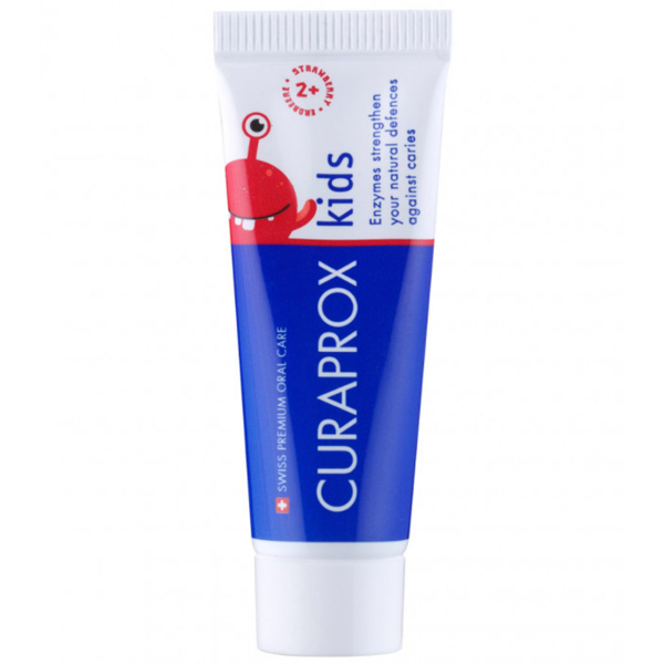 Дитяча зубна паста з фтором Curaprox зі смаком полуниці, 10 мл - Pampik