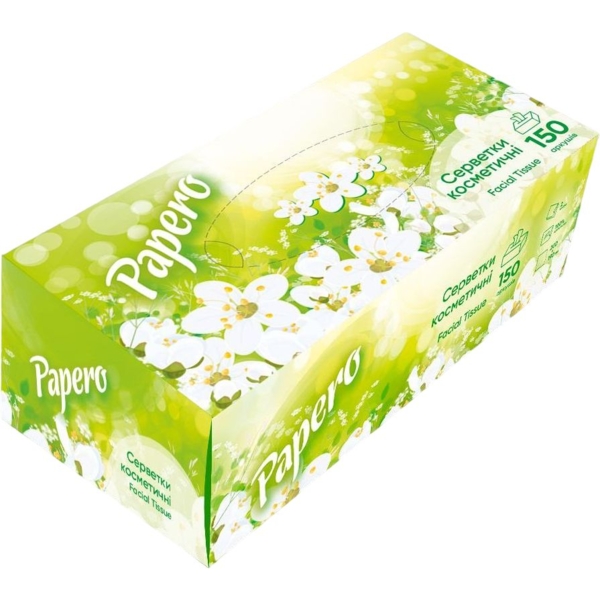 Серветки косметичні Papero, двошарові, 150 шт. - Pampik - 3