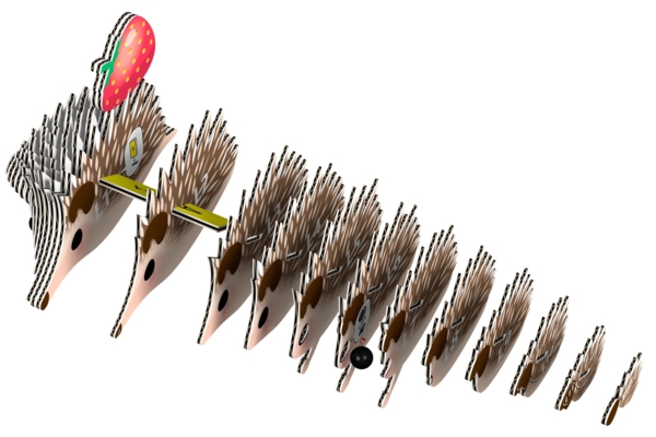 Збірна 3Д модель Eugy Зоопарк Їжак (XEG-026) - Pampik - 2