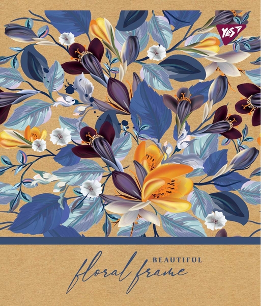 Набор тетрадей Yes Floral frame Крафт А5, в линейку, 18 листов, 10 шт. (765091) - Pampik - 5