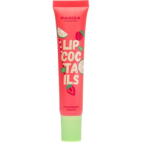 SOS-бальзам для губ Parisa Lip Cocktails LC-04, тон 01 (Strawberry Mojito), 16 мл - Pampik