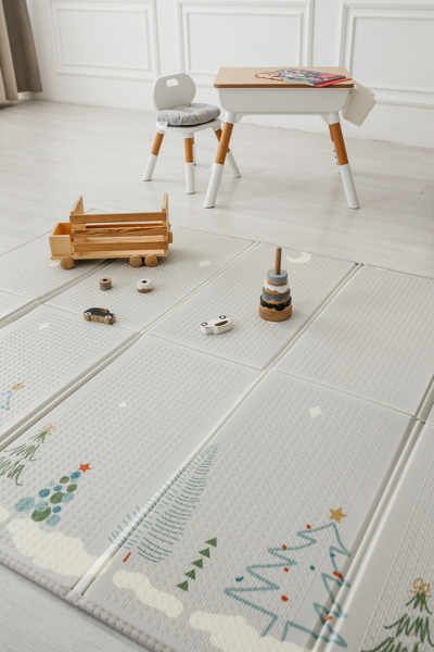 Детский двусторонний складной коврик Poppet Зимняя ночь и Птица мира, 200х150x1 см (PP024-150H) - Pampik - 14