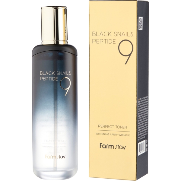 Тонер для лица FarmStay Black Snail & Peptide 9 Perfect Toner 120 мл - Pampik