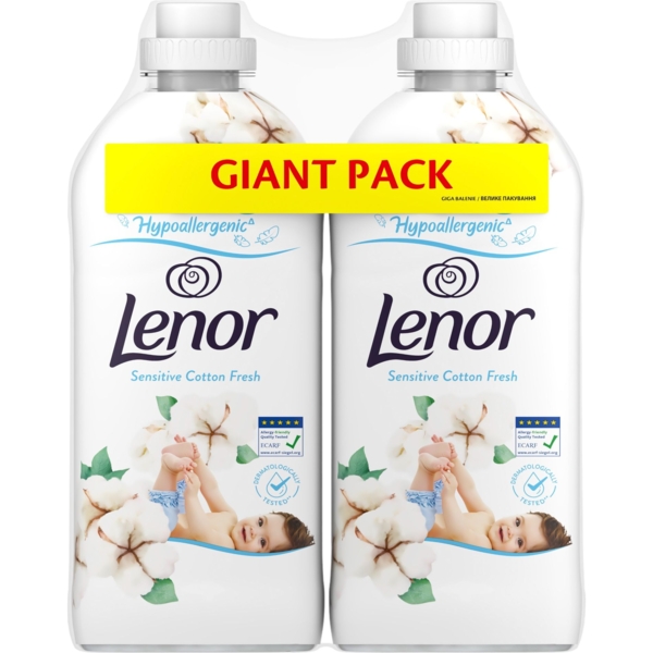 Кондиціонер для білизни Lenor Свіжість бавовни (2x1200 мл) 2400мл - Pampik - 2