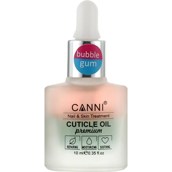 Олійка для кутикули Canni Premium Cuticle Oil двофазна BubbleGum 10 мл - Pampik