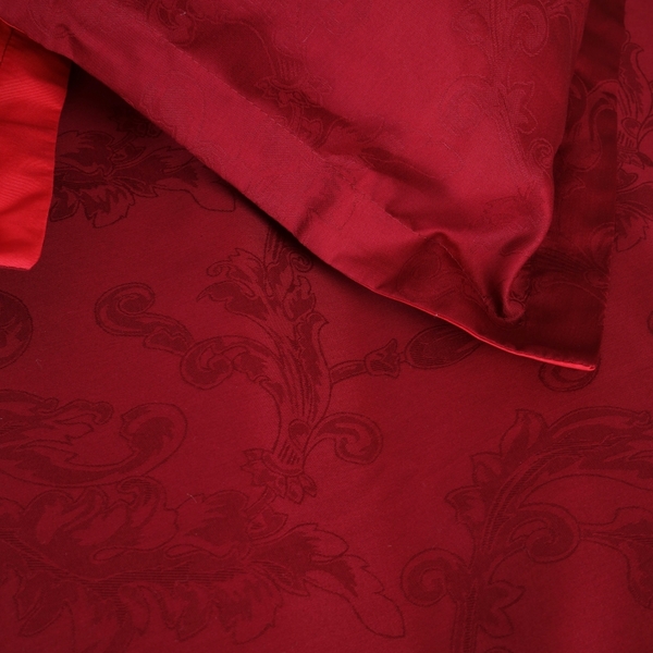 Простыня MirSon Сатин Жаккард 6040 Rosalie 110х160 см красная (2200009024009) - Pampik - 6