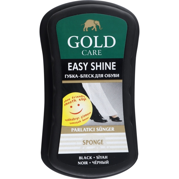 Губка-блеск для обуви Gold Care, черный - Pampik