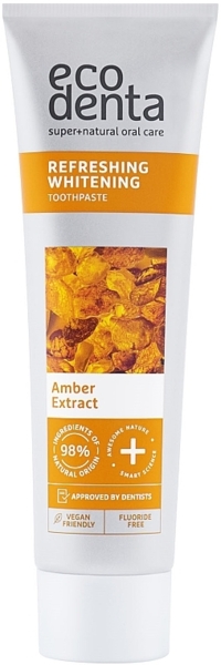 Зубна паста Ecodenta Refreshing Whitening відбілювальна з екстрактом бурштину, 100 мл - Pampik - 2