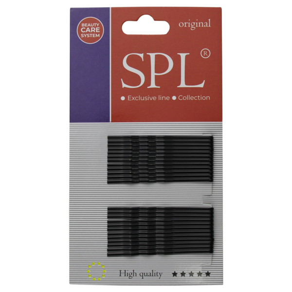 Набор фрезерных невидимок для волос SPL, 5.5 см, 24 шт., черный (3020-0055) - Pampik