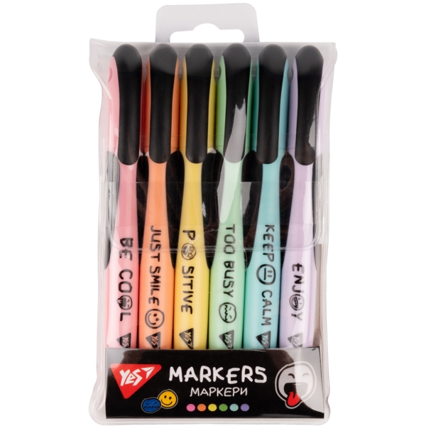 Маркер текстовый Yes Melt Smile в наборе 6 шт. (390715) - Pampik - 3