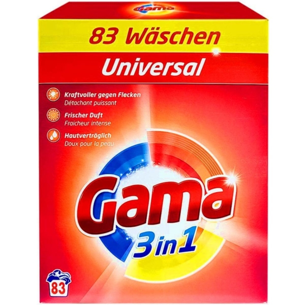 Стиральный порошок Gama 3 в 1 Универсальный, 4.98 кг - Pampik