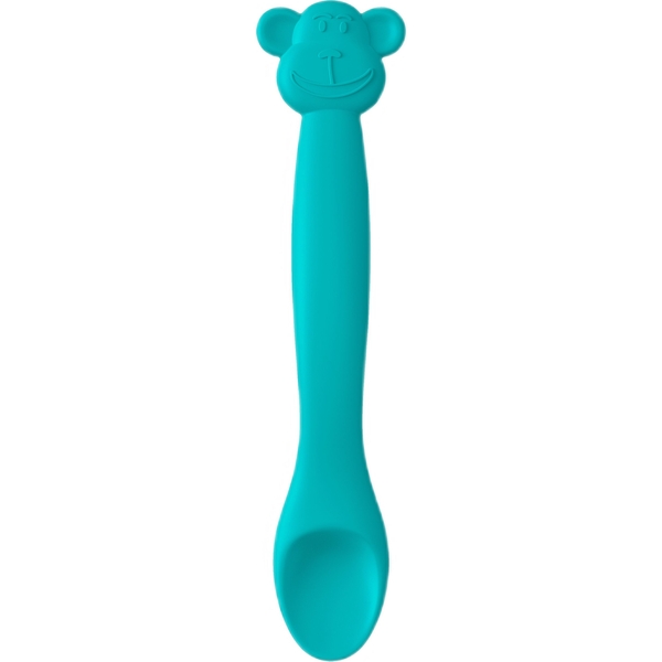 Ложка силіконова Suavinex Animal з мавпою, зелена (401354) - Pampik