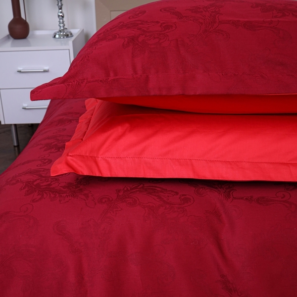Простыня MirSon Сатин Жаккард 6040 Rosalie 110х160 см красная (2200009024009) - Pampik - 4