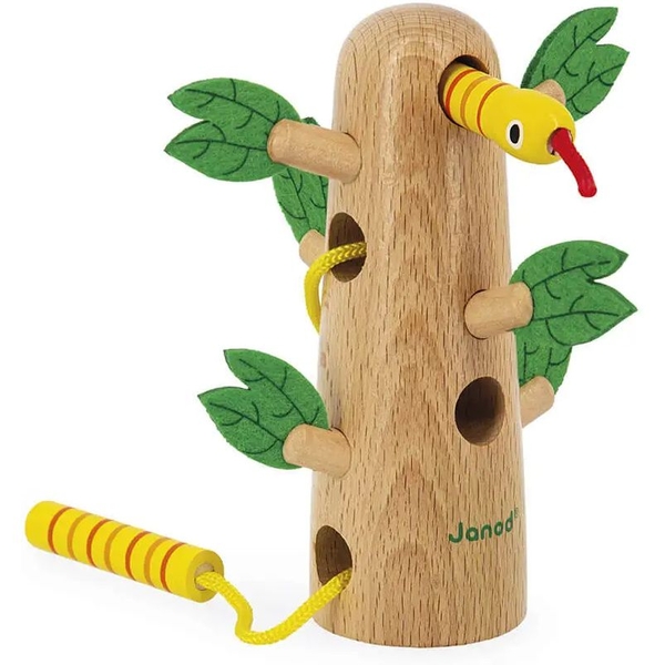 Розвиваюча гра Janod Шнурівка дерево тропік (J08265) - Pampik