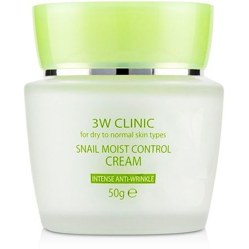 Крем для обличчя 3W Clinic Snail Moist Control Cream зволожуючий з равликовим муцином 50 г - Pampik