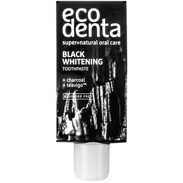 Зубна паста Ecodenta Black Whitening Mini, відбілююча з чорним вугіллям, 10 мл - Pampik