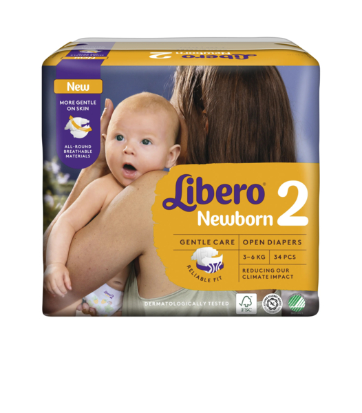 Підгузки на липучках Libero New Born 2 (3-6 кг), 34 шт. - Pampik - 2