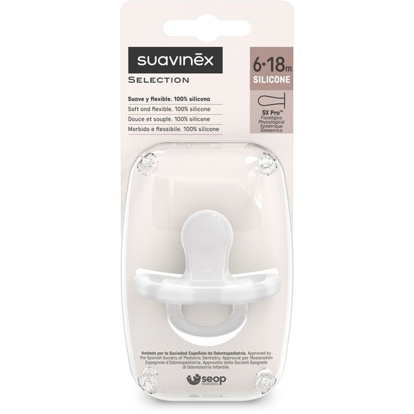 Пустушка Suavinex Colour Essence силіконова фізіологічна, 6-18 місяців, прозорий (308093) - Pampik - 2