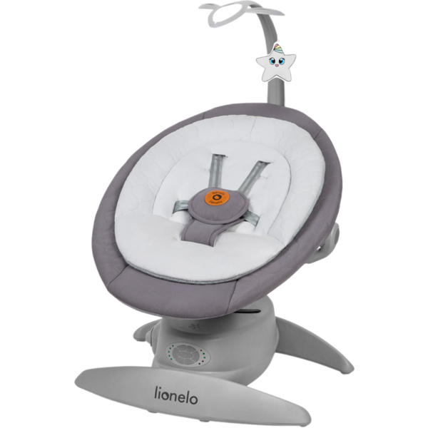 Крісло-гойдалка Lionelo Mell Grey Stone, сірий - Pampik