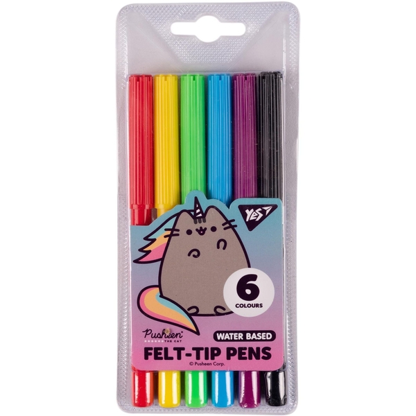 Фломастеры Yes Pusheen rainbow, 6 шт. (650540) - Pampik