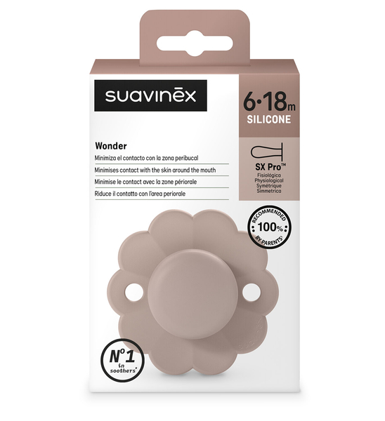 Пустушка фізіологічна Suavinex Wonder, силіконова, 6-18 місяців, світло-рожевий (308390) - Pampik - 3