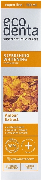 Зубна паста Ecodenta Refreshing Whitening відбілювальна з екстрактом бурштину, 100 мл - Pampik - 3