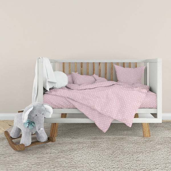 Комплект постільної білизни дитячий Home Line бязь горошок рожевий (181498) - Pampik