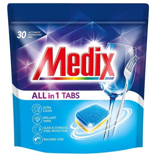 Таблетки для посудомийних машин Medix All in one, 30 шт. - Pampik