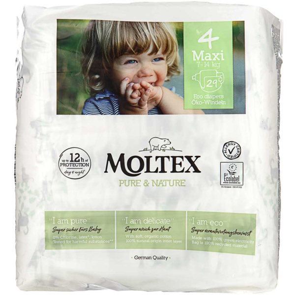 Підгузки на липучках Moltex Pure & Nature 4 (7-14 кг), 29 шт. - Pampik