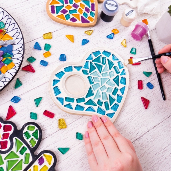 Набір для творчості Mosaaro Мозаїка кришталеве скло Підсвічник Серце (MA1011) - Pampik - 2