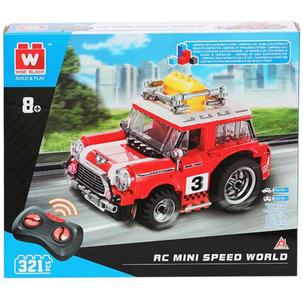 Машинка-конструктор на дистанционном управлении Wise Block Ретро авто мини 321 деталь (EU389104) - Pampik