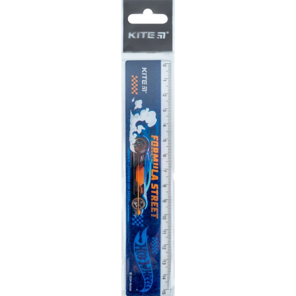 Лінійка пластикова Kite Hot Wheels 15 см (HW24-090) - Pampik - 2