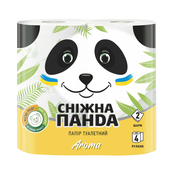 Двошаровий туалетний папір Сніжна Панда Арома, 4 рулони - Pampik