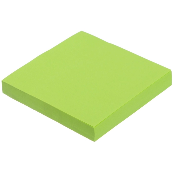 Блок бумаги для заметок Buromax Neon с клейким слоем 75х75 мм 100 листов салатовый (BM.2382-15) - Pampik - 2