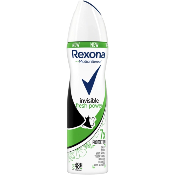 Антиперспірант Rexona Свіжість Невидимий на чорному і білому одязі аерозоль, 150 мл - Pampik