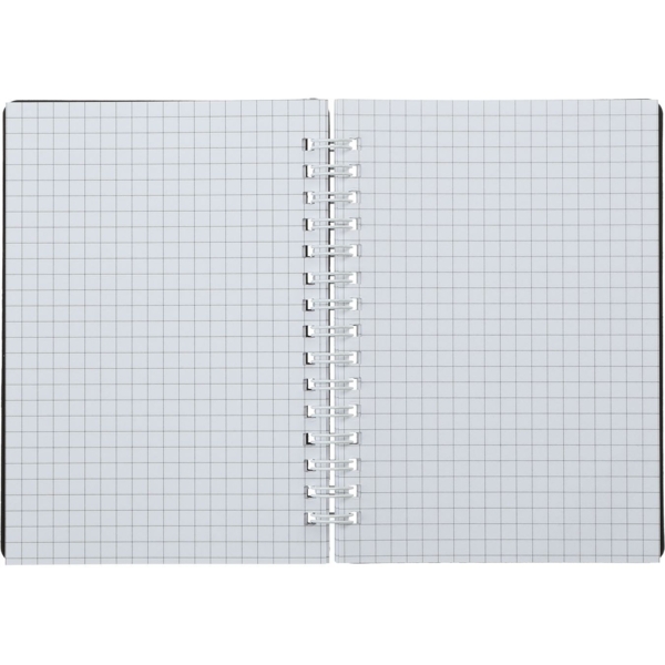 Книга записная Buromax Classic в клеточку, А6, спираль, черная, 80 листов (BM.2589-001) - Pampik - 2