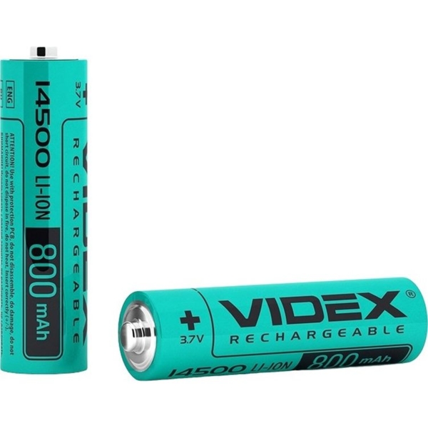 Аккумулятор Videx Li-ion 14500, 800 mAh bulk, без защиты, 1 шт. (14500/800/1B) - Pampik - 2