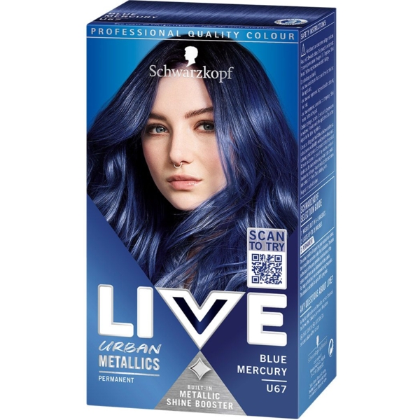 Фарба для волосся Schwarzkopf Live Urban Metallics U67 Blue Mercury - Pampik