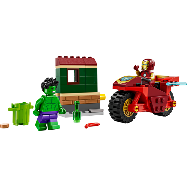 Конструктор LEGO Super Heroes Marvel Железный Человек на мотоцикле и Халк, 68 деталей (76287) - Pampik - 3