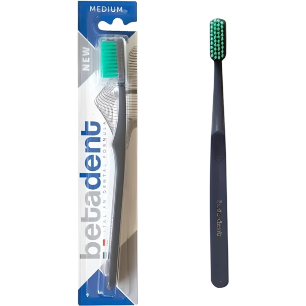 Зубная щетка Betadent Medium, серый - Pampik - 2