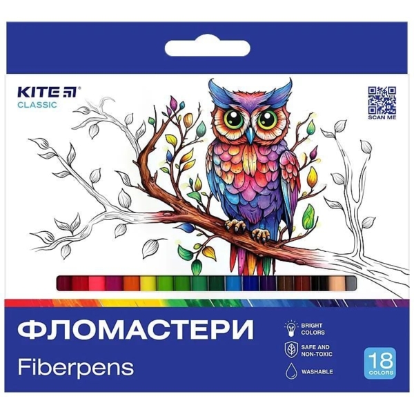 Фломастеры Kite Classic, 18 шт. (K-448) - Pampik