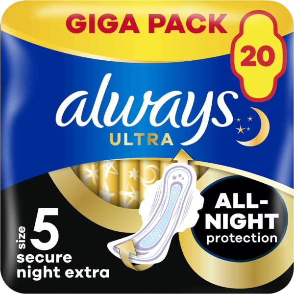 Гігієнічні прокладки Always Ultra Secure Night Extra, 20 шт. - Pampik