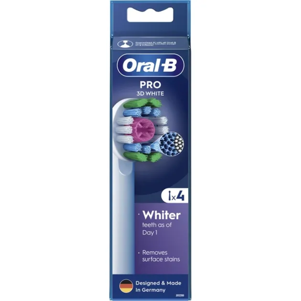 Насадки для зубної щітки Oral-B Pro 3D White, 4 шт. - Pampik - 3