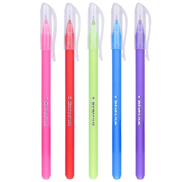 Ручка шариковая 1 Вересня Soft Touch синие чернила упаковка 30 шт. (411079) - Pampik