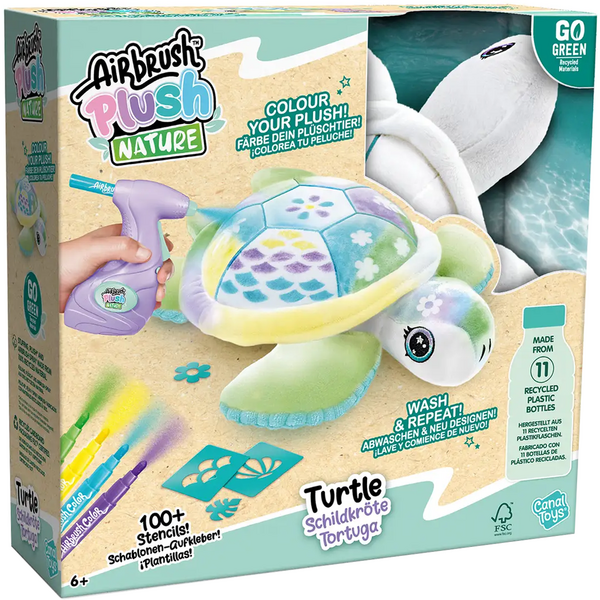 Набор для творчества Canal Toys DIY Airbrush Plush Nature Черепаха зеленая (OFG280) - Pampik