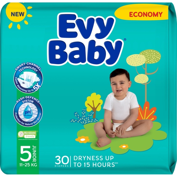 Підгузки Evy Baby Junior 5 (11-25 кг) 30 шт. - Pampik